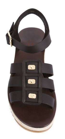 APC Derby Brown Leather Embellished Sandal - Picture 4 of 6